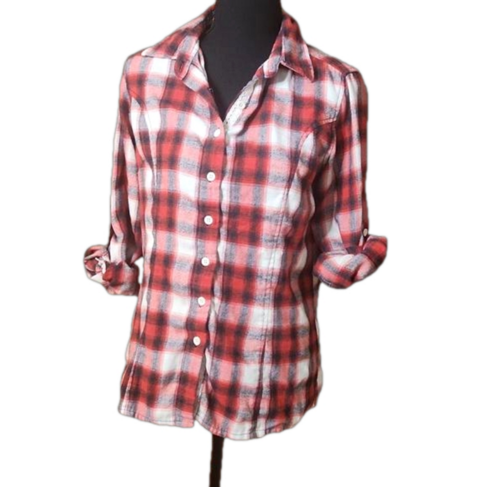 Red plaid women's shirt  size small